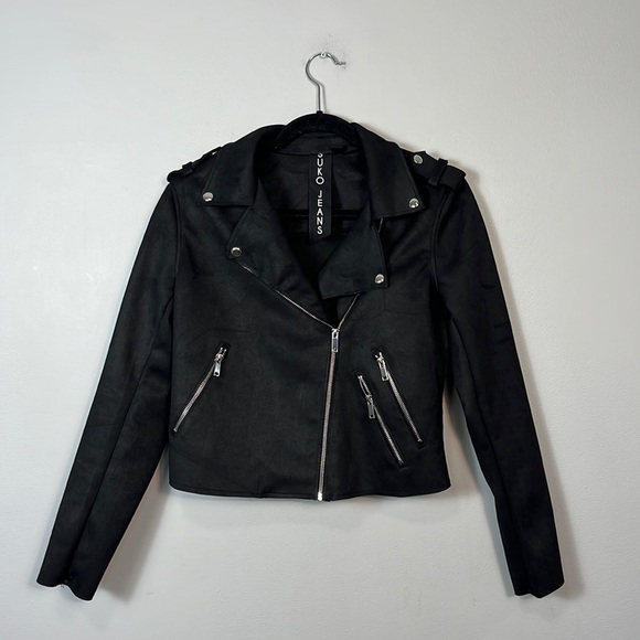 Women's Black Suede Jacket - Picture 6 of 6